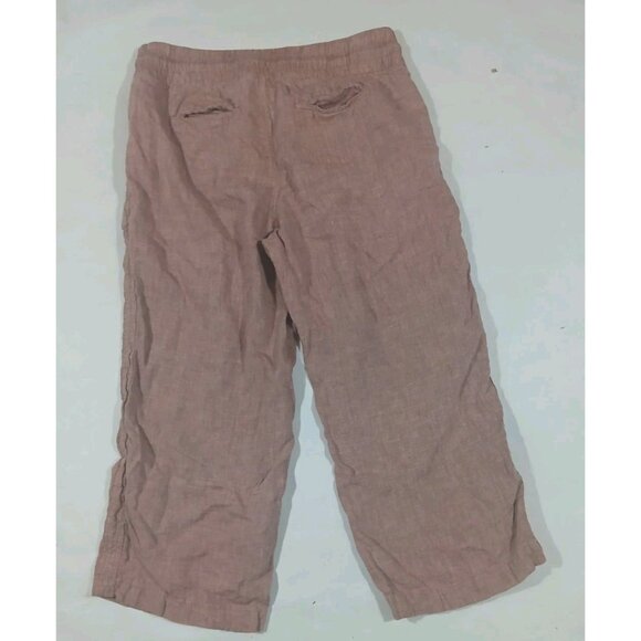 Athleta Cabo 100% Linen Pull On Wide Leg Pants Size 14P Petite Pink Casual - Picture 8 of 10